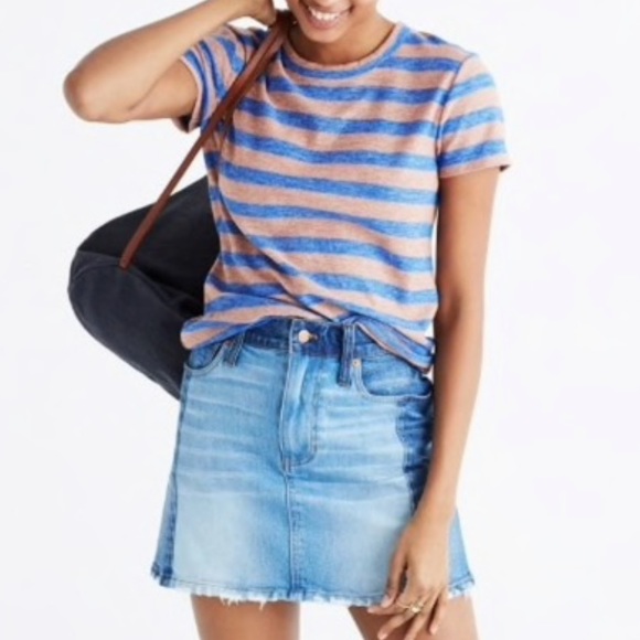 Madewell Hi-Fi Shrunken Tee in Loretta Stripe Women’s size XS - Picture 3 of 11